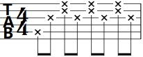 4/4吉他C分解节奏型